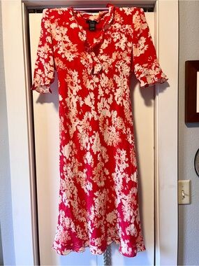 Silk Beaded Midi Dress